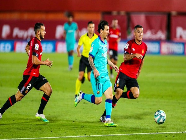 Barcelona striker Lionel Messi in action against Mallorca. (Photo/Barcelona Twitter) 