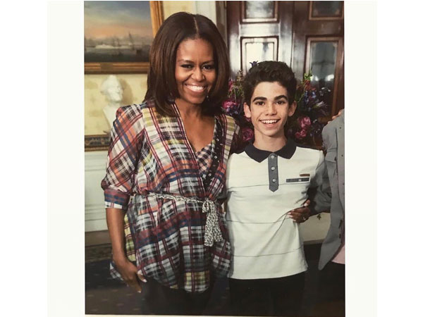 Michelle Obama with Cameron Boyce (Image Courtesy: Twitter)