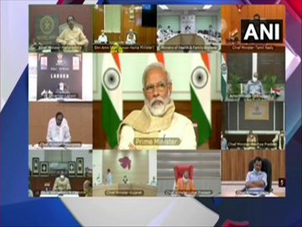 Prime Minister Narendra Modi speaking at the meeting with chief ministers via video conferencing on Wednesday.
