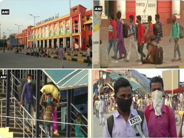 Migrant workers are returning back to their workplaces as the government has given permission to resume work amid the unlock phase. (Photo/ANI)