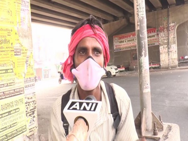 A migrant worker speaking to ANI in Kanpur on Sunday. Photo/ANI