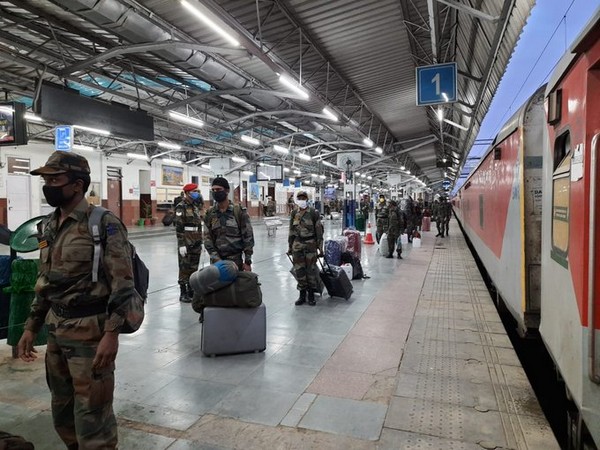 A military special train with approximately 700 army personnel on board arrived at Jammu railway station on Monday.