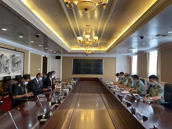 Indian and Chinese officials holding meeting to discuss situation in eastern Ladakh. (Photo credit: India in Embassy twitter)