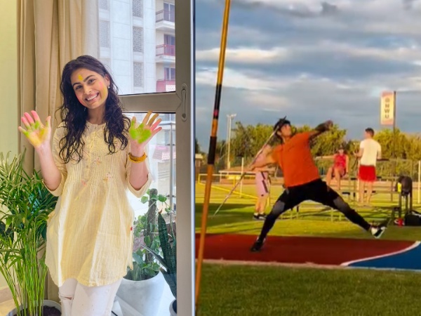 Manu Bhaker and Neeraj Chopra celebrate Holi. (Photos/X-@Neeraj_chopra1, @realmanubhaker)