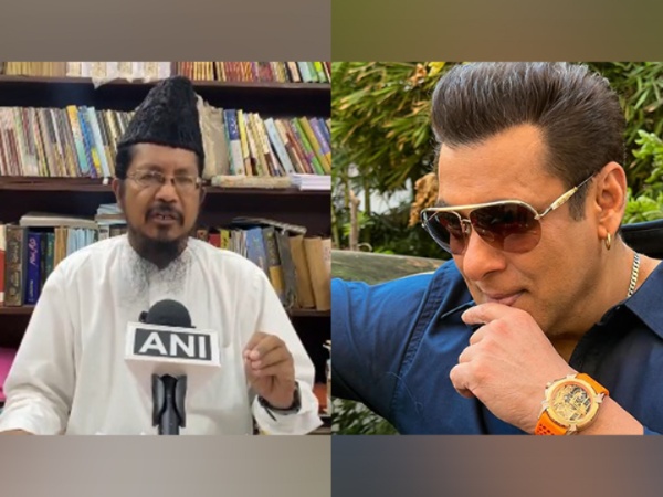 Actor Salman Khan and All India Muslim Jamaat President Maulana Shahabuddin Razvi Bareilvi. (Photo: beingsalmankhan/ANI)