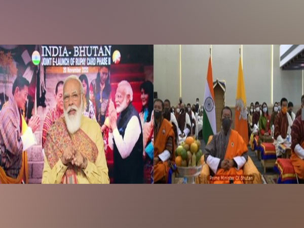 PM Modi with his Bhutanese counterpart during the virtual launch of RuPay Card Phase-II.