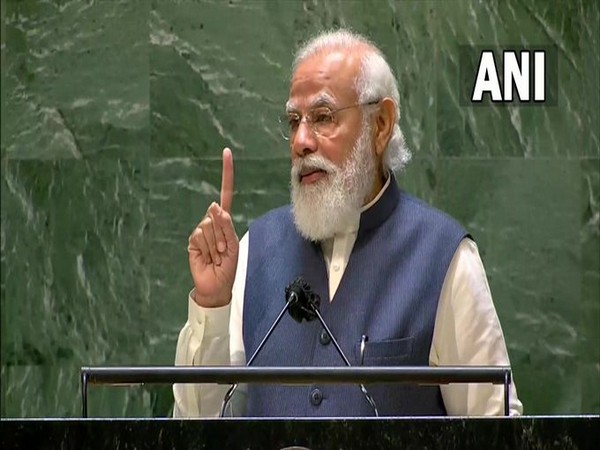 PM Modi addressing the 76th session of the United Nations General Assembly on Saturday.