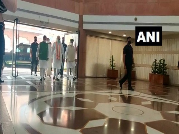 Prime Minister Narendra Modi reached Parliament premises to attend BJP parliamentary party meet.