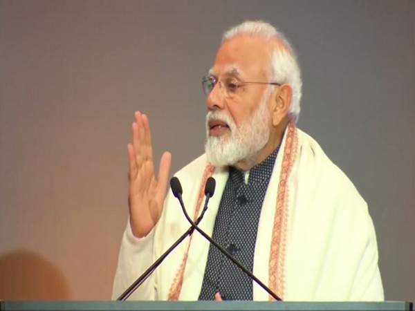 Prime Minister Narendra Modi addressing a gathering in New Delhi on Monday. Photo/ANI