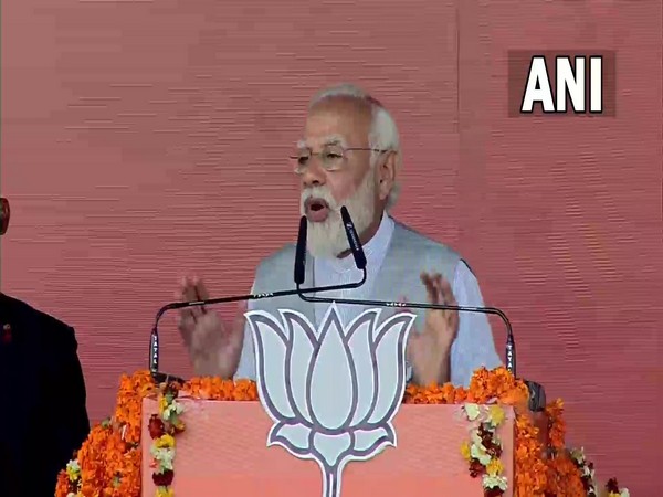 PM Narendra Modi while addressing a rally in Deoria.