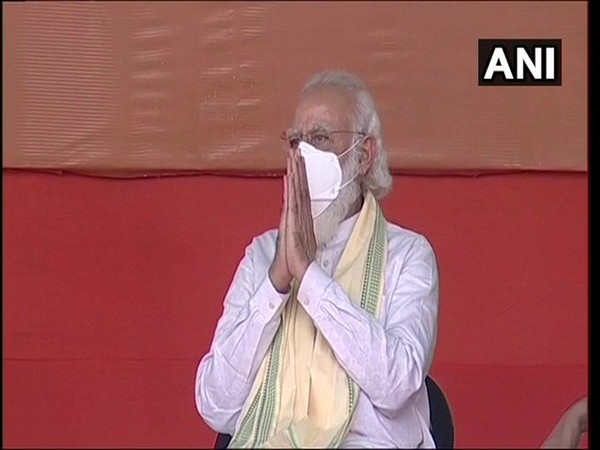 PM Narendra Modi at an election rally in Bhagalpur, Bihar on Friday. [Photo/ANI]