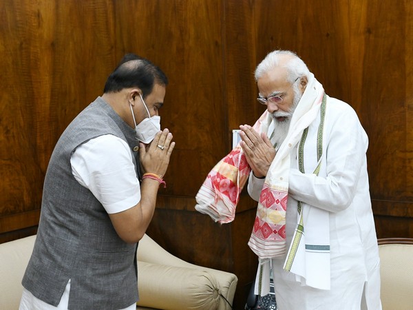 Assam CM Himanta Biswa Sarma calls on PM Modi. (Image courtesy: Twitter/ @PMOIndia)