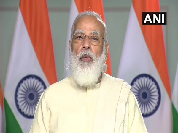 PM Narendra Modi speaking at the event on Saturday. Photo/ANI