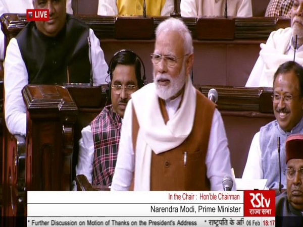 Prime Minister Narendra Modi speaking in the Rajya Sabha on Thursday. Photo/RSTV