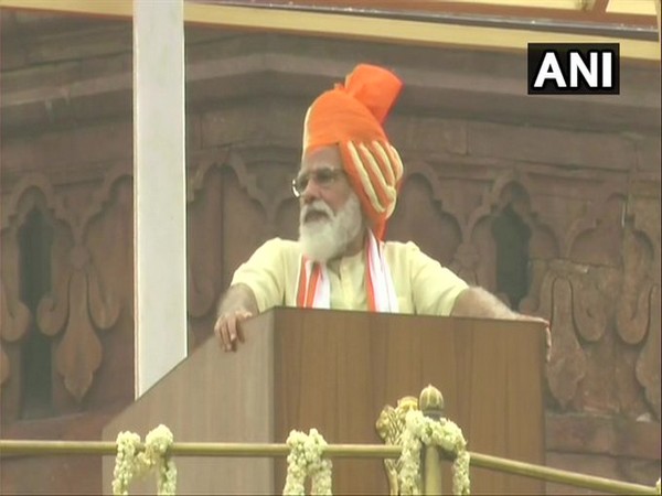 Prime Minister Narendra Modi addressing the nation on Independence Day from the Red Fort, New Delhi on Saturday. Photo/ANI