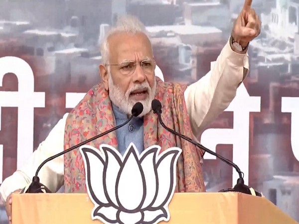 Prime Minister Narendra Modi speaking at the rally in Ramlila Maidan on Sunday. Photo/ANI