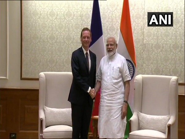 France's NSA Emmanuel Bonne meets Prime Minister Narendra Modi in Delhi on Thursday.