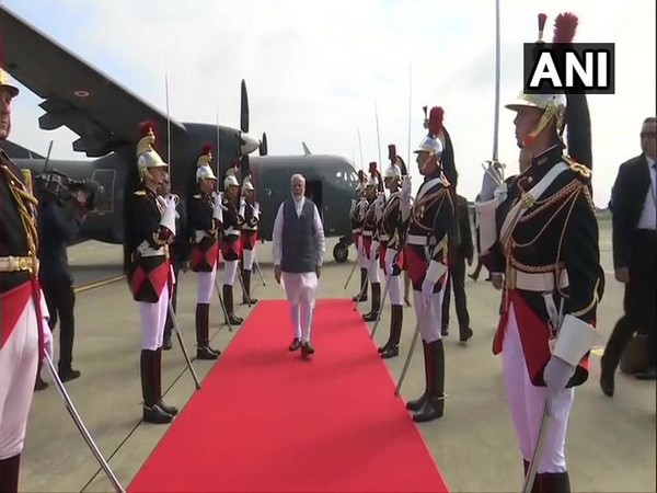 Prime Minister Narendra Modi arrives at Biarritz, France, on Sunday.