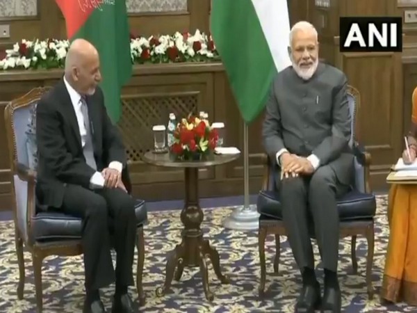 Afghan President Ashraf Ghani and Prime Minister Narendra Modi meeting at the sidelines of SCO Summit in Bishkek on Thursday.