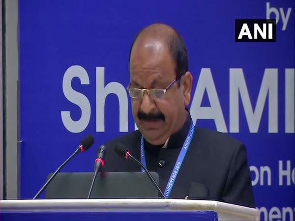 NIA DG Yogesh Chander Modi speaking at the event in New Delhi on Monday. Photo/ANI