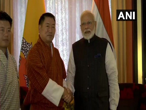 PM Narendra Modi with Dr Pema Gyamtsho, Opposition leader of Bhutan's lower house of Parliament.