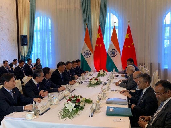 Prime Minister Narendra Modi and Chinese President Xi Jinping meeting on the sidelines of SCO summit in Bishkek on Thursday. (Picture Credits: PMO)