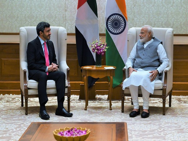 UAE’s Foreign Minister Sheikh Abdullah Bin Zayed Al Nahyan with Prime Minister Narendra Modi in New Delhi on Tuesday