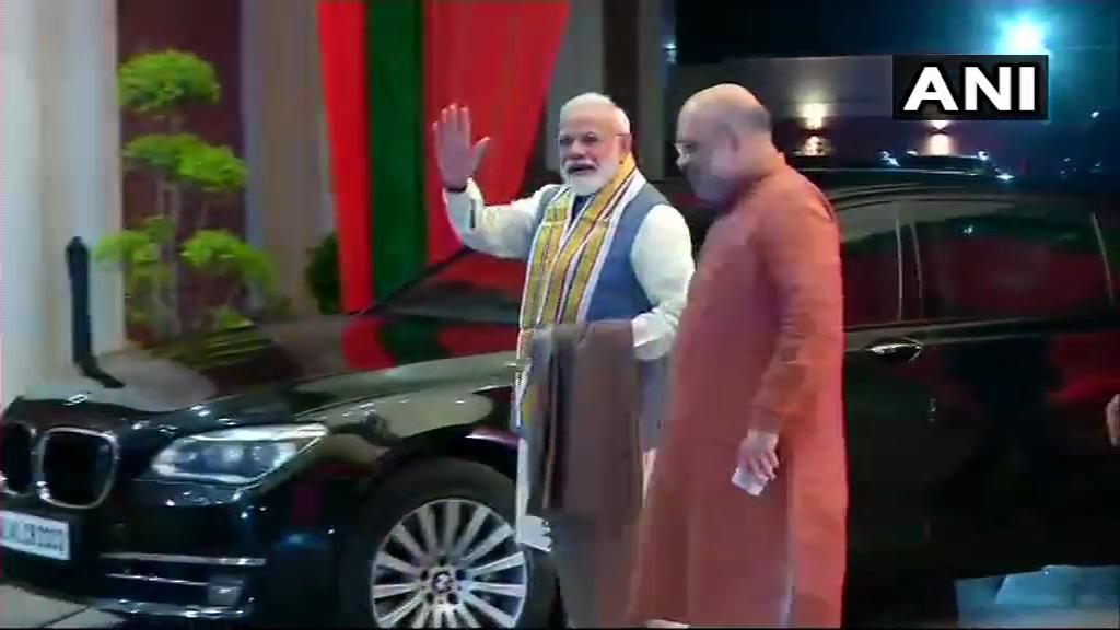 ime Minister Narendra Modi arrives for the BJP Central Election Committee (CEC) meeting