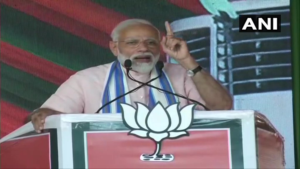 Prime Minister Narendra Modi addressing a rally in Bhatapara in Chhattisgarh on Tuesday.