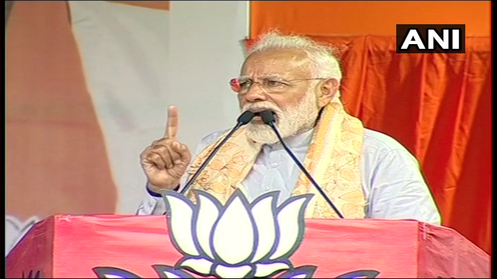Prime Minister Narendra Modi addressing an election rally at Asansol, West Bengal on Tuesday. Photo/ANI