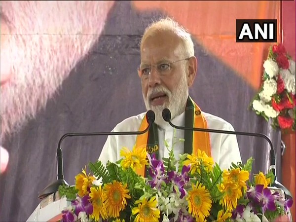 Prime Minister Narendra Modi addressing a gather in Varanasi, Uttar Pradesh on Thursday.