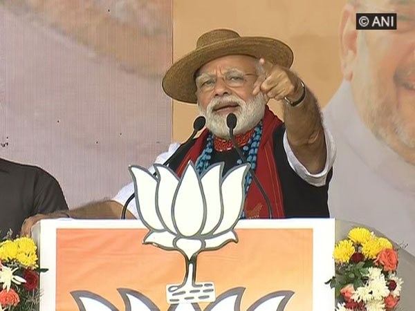 Prime Minister Narendra Modi addressing a rally in Pasighat, Arunachal Pradesh on Wednesday.