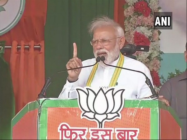 Prime Minister Narendra Modi addressing an election rally in Balod, Chhattisgarh, on Saturday.