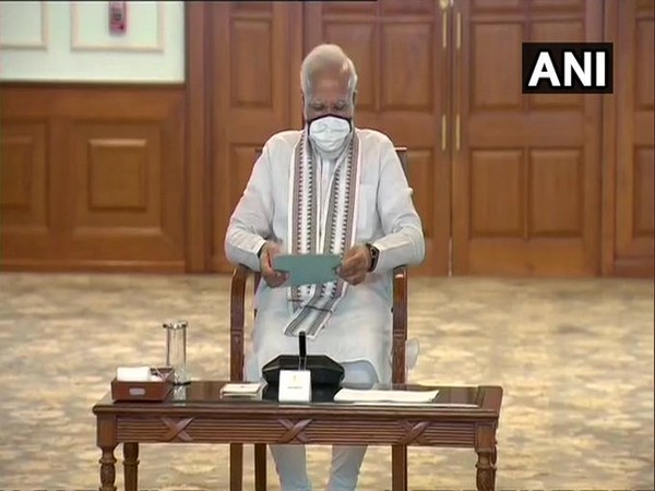 Prime Minister Narendra Modi during a meeting to discuss strategies to attract foreign investments to India, in New Delhi on Thursday. Photo/ANI
