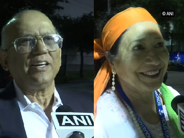 NRIs talking to ANI outside NRG stadium in Houston on Sunday. Photo/ANI