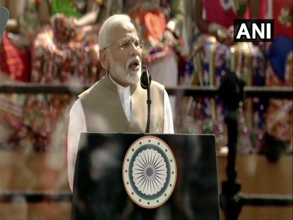 Prime Minister Narendra Modi speaks at 'Namaste Trump' event at Motera Stadium in Ahmedabad on Monday