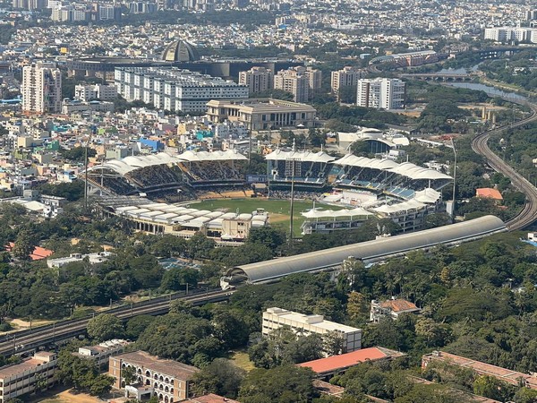 Aerial view of Chepauk Stadium (Photo/ Narendra Modi Twitter)