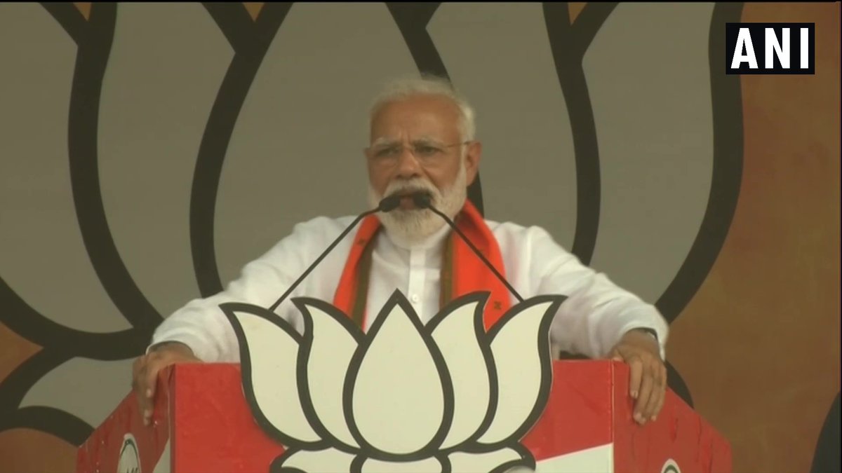 Prime Minister Narendra Modi addressing an election rally in Jaunpur on Thursday