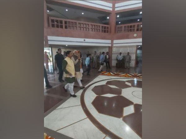 Prime Minister Narendra Modi arrives in Parliament for the all-party meeting on Sunday.