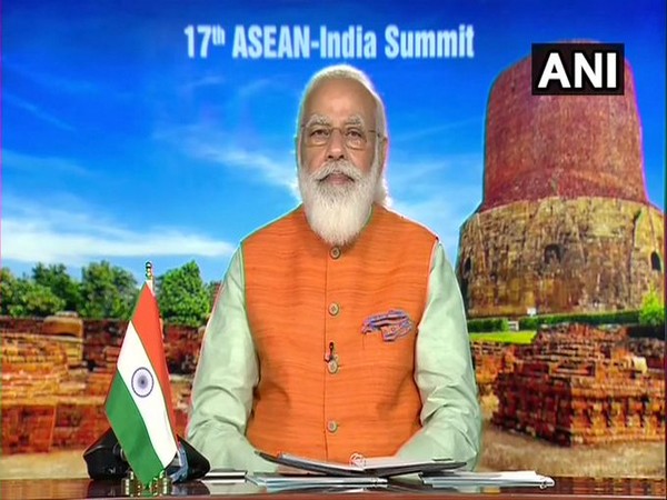 Prime Minister Narendra Modi speaking during the 17th ASEAN-India Summit on Thrusday.