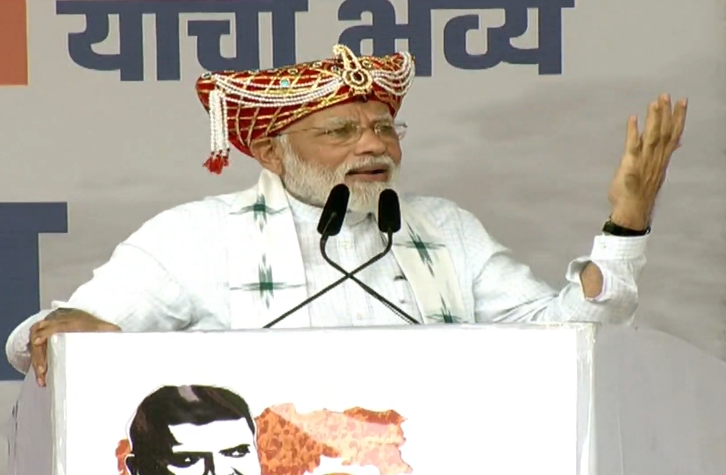 Prime Minister Narendra Modi addressing a rally in Nashik on Thursday. Photo/ANI