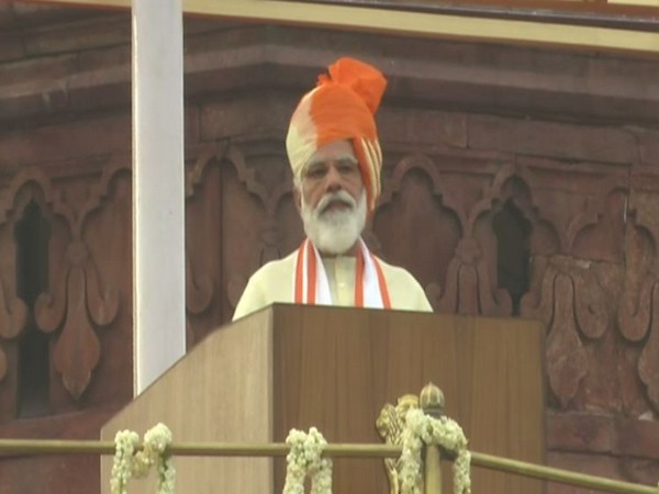 Prime Minister Narendra Modi addressing the nation from the ramparts of the Red Fort on Saturday (Photo/ANI)
