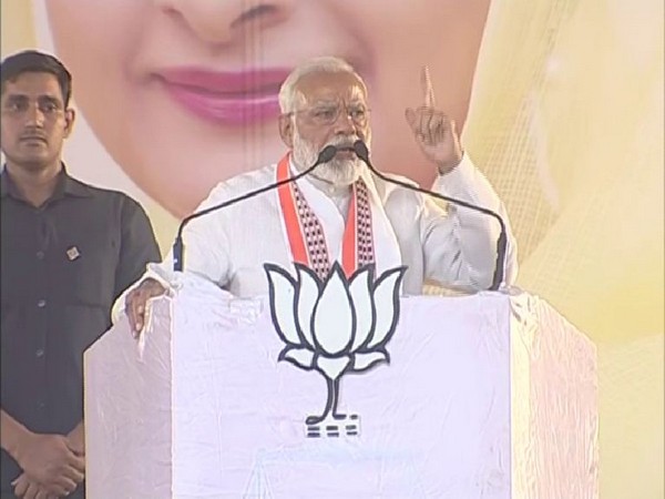 Prime Minister Narendra Modi at an election rally in Bathinda on Monday. Photo/ANI