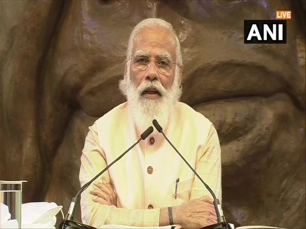 PM Narendra Modi speaking on Saturday. Photo/ANI