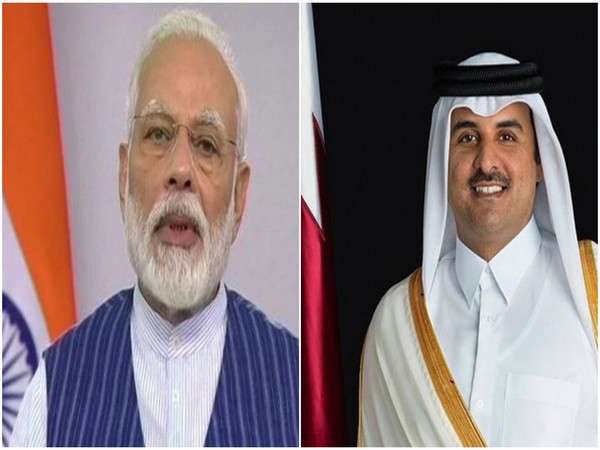 Prime Minister Narendra Modi and Sheikh Tamim Bin Hamad al Thani, the Amir of Qatar