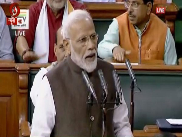 PM Modi took oath first in Lok Sabha. Photo/ANI