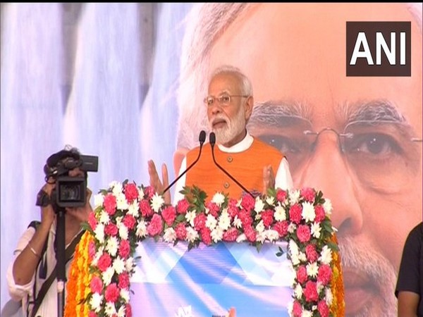 Prime Minister Narendra Modi addressing the people in Kevadia, Gujarat on Tuesday.