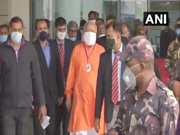 RSS Chief Mohan Bhagwat arrives in Patna on Friday. Photo/ANI