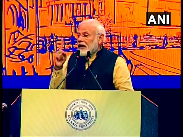 PM Modi speaking at the 150th-anniversary celebrations of Kolkata Port Trust.
