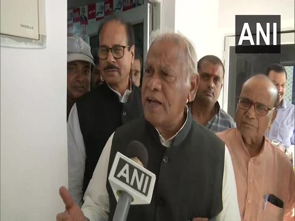 Hindustani Awam Morcha chief Jitan Ram Manjhi speaking to ANI in Patna, Bihar on Wednesday. Photo/ANI